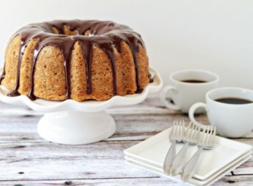 κέικ μπανάνας με γκανάς σοκολάτας